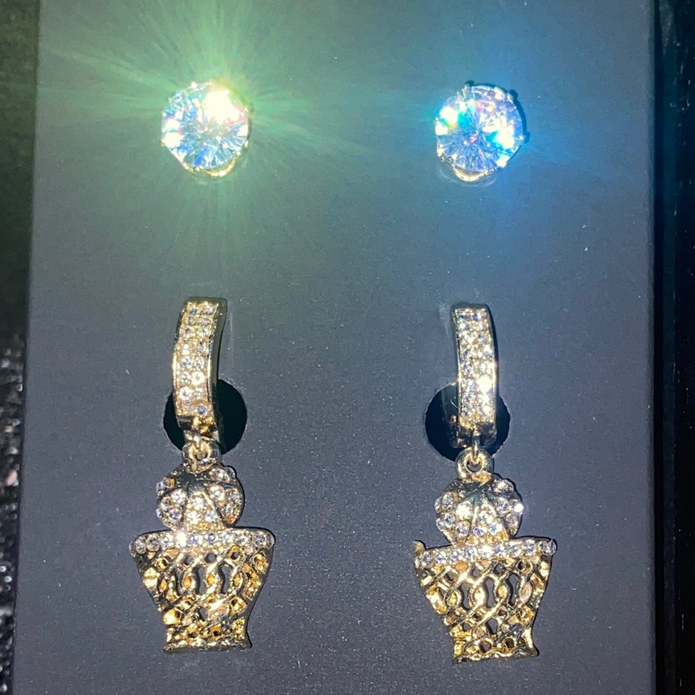 Elegant Gold and Silver Earrings Set